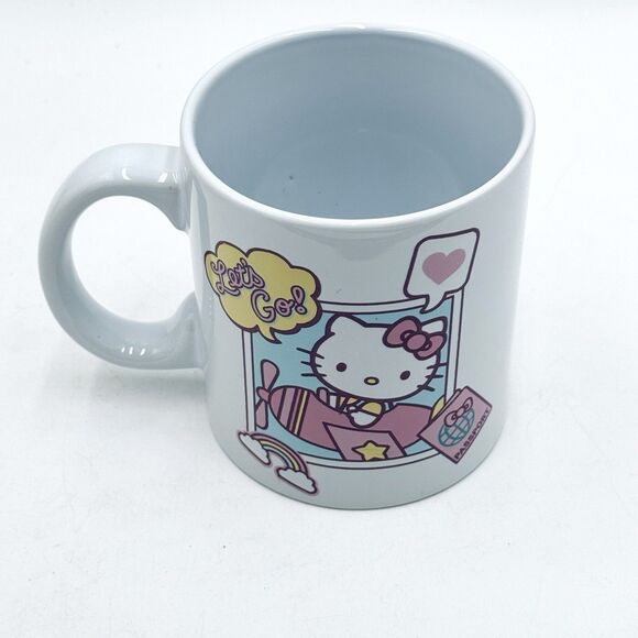 Hello Kitty Pilot In A Plane Lets Go Large 20 oz. Coffee Mug Sanrio Travel - Picture 3 of 9